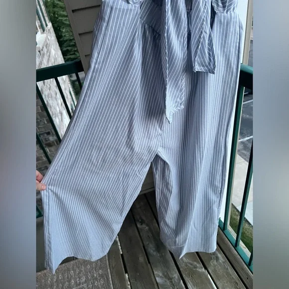 🆕BuddyLove Ilene Striped Cropped Jumpsuit XS Blue White Summer Boho Resort Wear - Picture 7 of 16